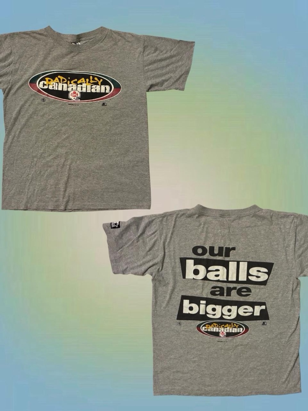 Gray Starter Single Stitch Vintage "Radically Canadian" 1996 CFL tee